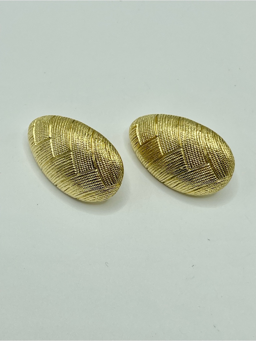 Monet Gold Textured Oval Clip-On Earrings